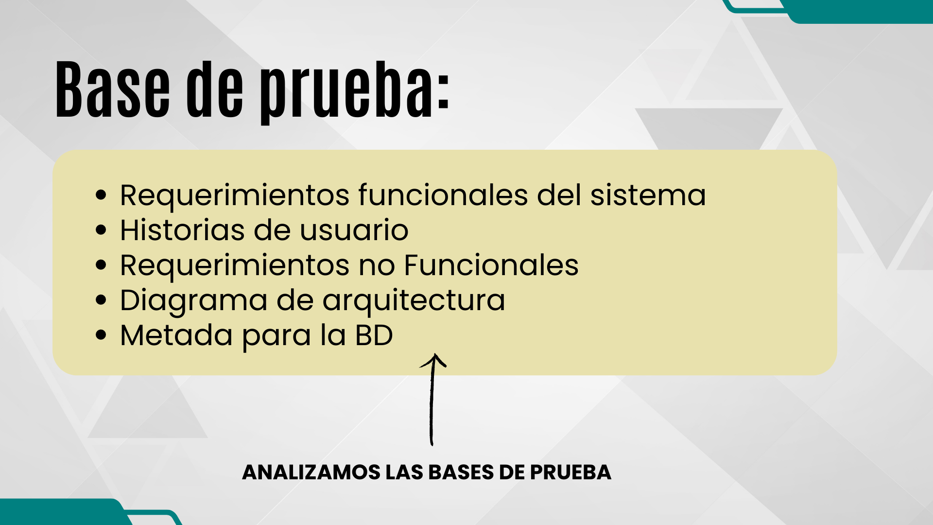 Base de pruebas